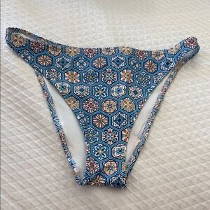 SOLID & STRIPED White and Multicolor Bikini Bottom